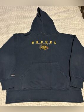 Vintage Drexel Dragons All Embroidered Jansport College Hoodie Size L